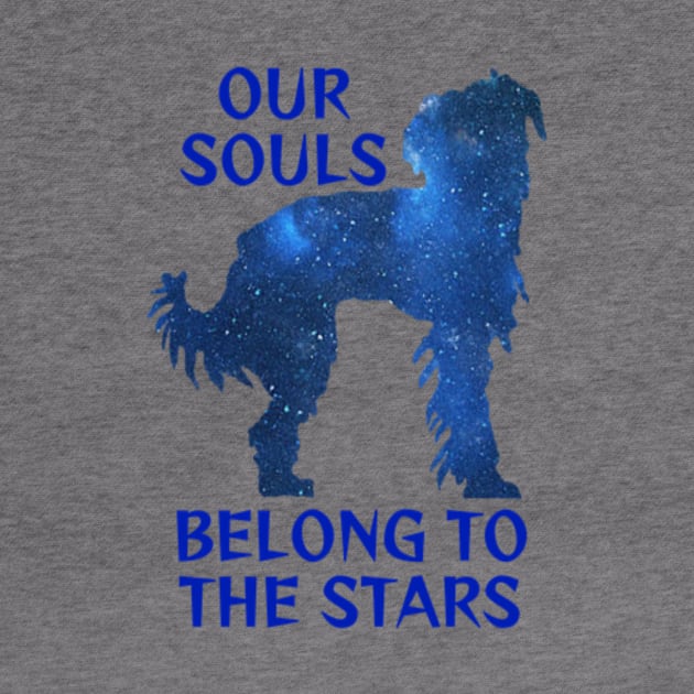 Midnight Blue Sapphire Milky Way Galaxy Chinese Crested Dog - Our Souls Belong To The Stars by Courage Today Designs